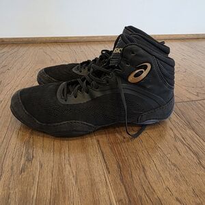 ASICS Black and Gold High-Top Sneakers